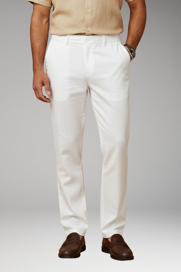 Men's Casual Trousers with Elasticated Waistband and Side Pockets
