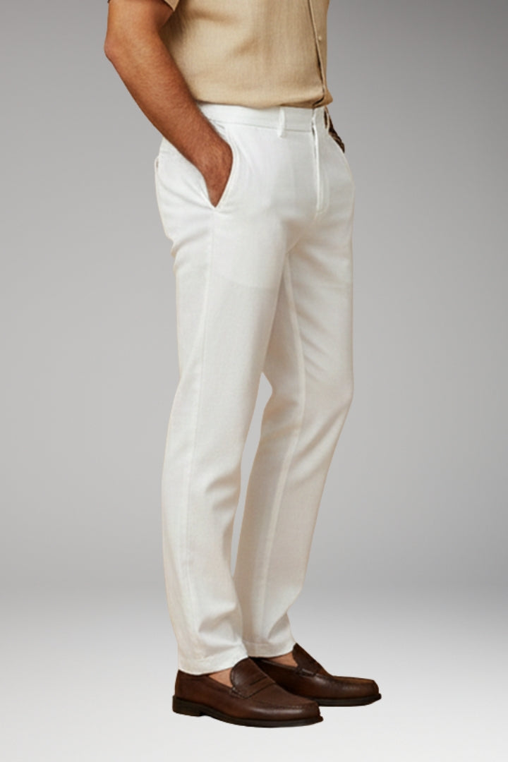 Men's Casual Trousers with Elasticated Waistband and Side Pockets