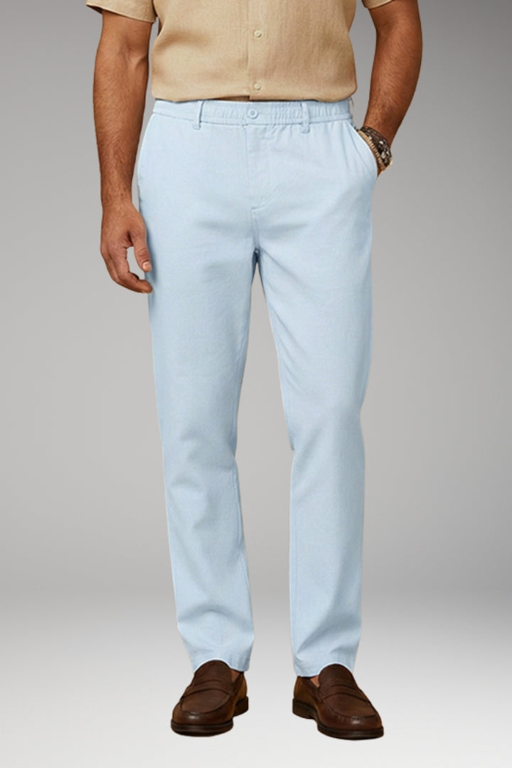 Men's Casual Trousers with Elasticated Waistband and Side Pockets