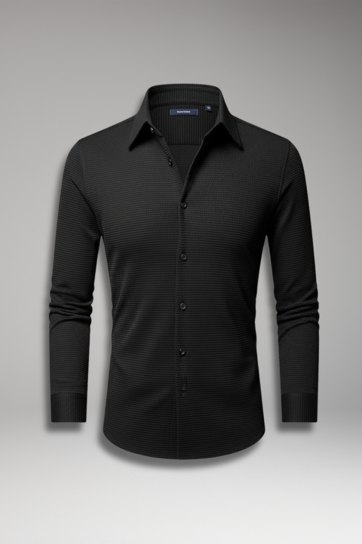 Tommy Men’s Shirt with Button Closure and Textured Surface