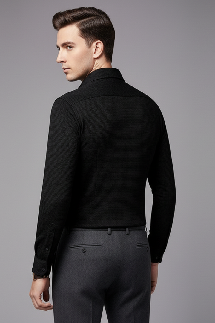 Tommy Men’s Shirt with Button Closure and Textured Surface