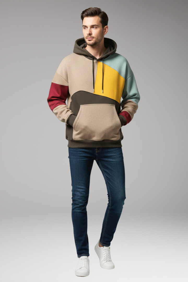 Men’s Hoodie with Adjustable Hood and Front Pocket