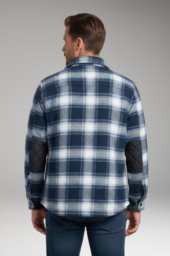 Men's Jacket with Button Closure and Quilted Lining