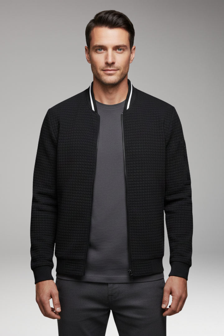 Men's Jacket with Front Closure and Long Sleeves
