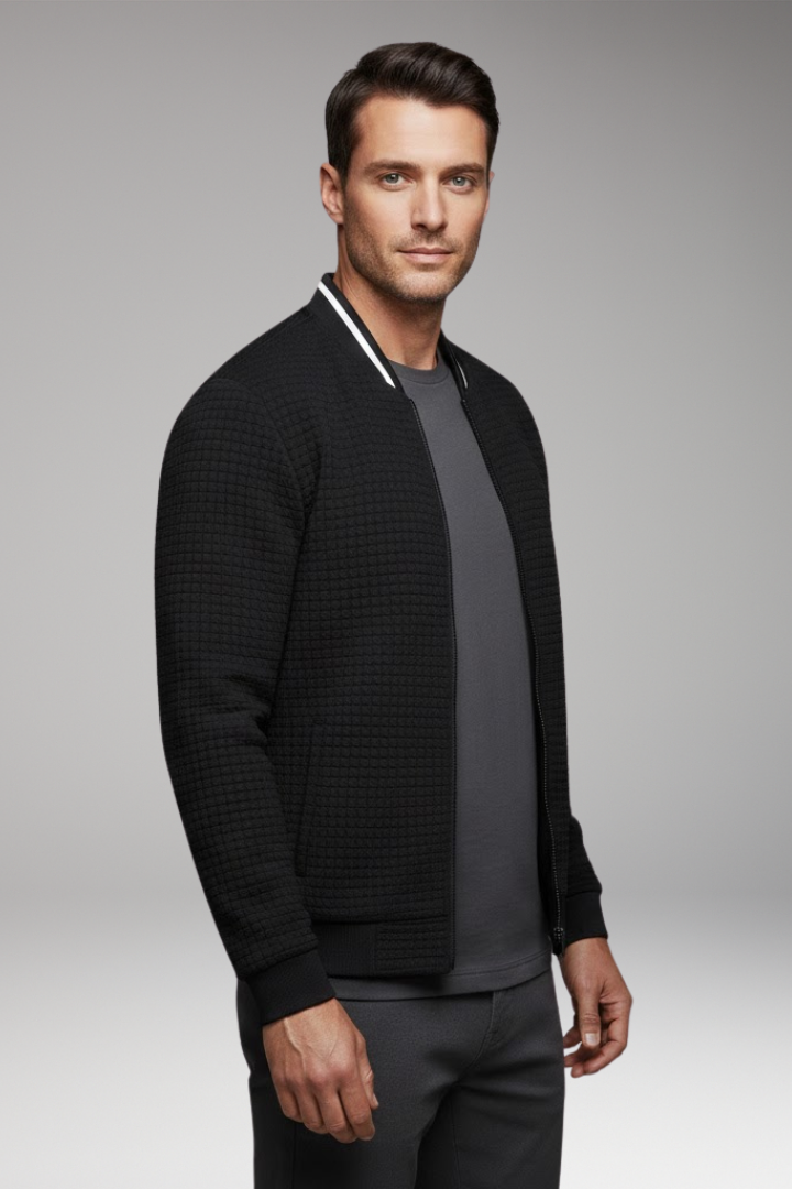 Men's Jacket with Front Closure and Long Sleeves