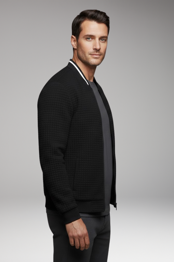 Men's Jacket with Front Closure and Long Sleeves