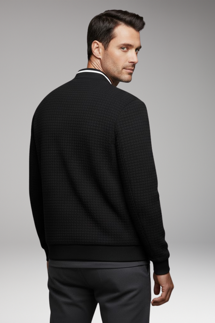 Men's Jacket with Front Closure and Long Sleeves