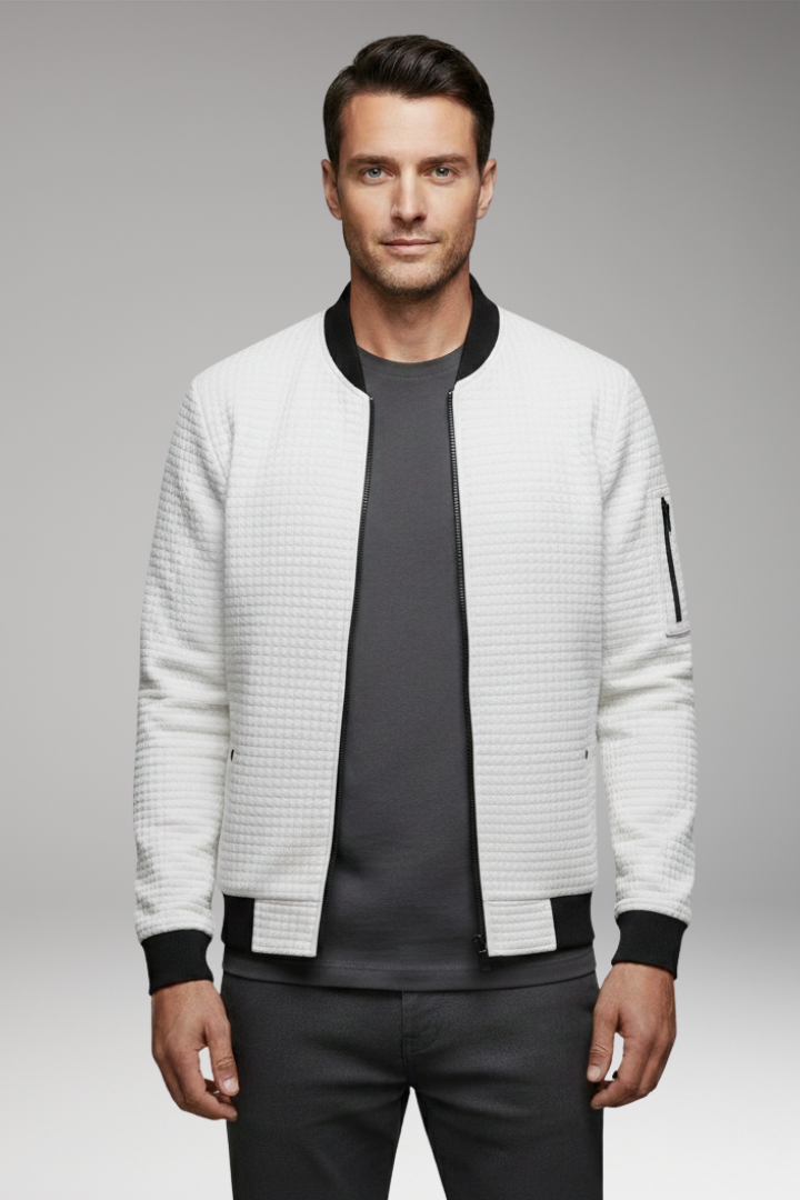 Men's Jacket with Front Closure and Long Sleeves