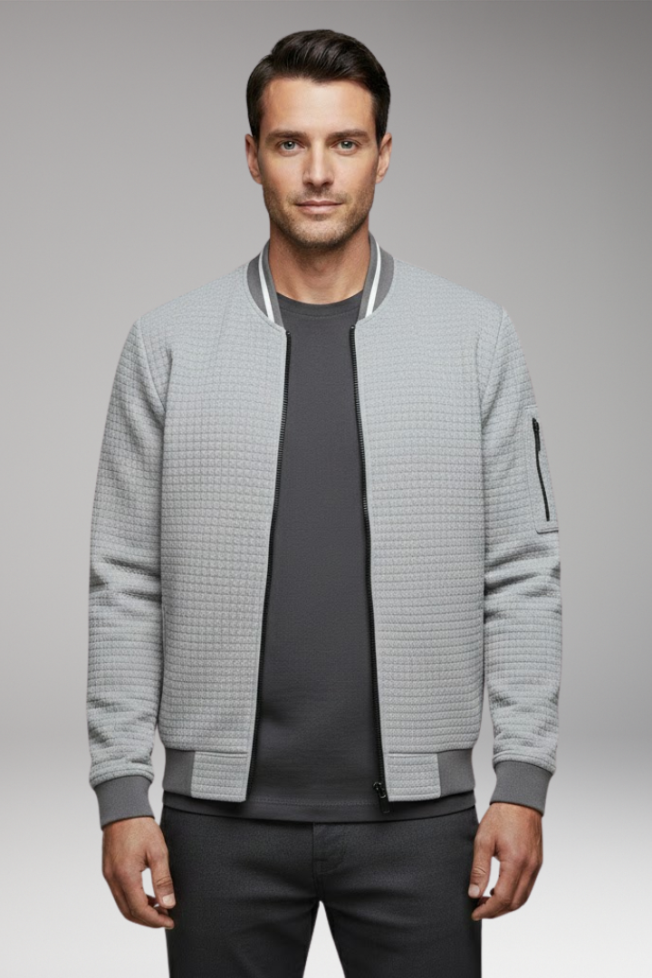 Men's Jacket with Front Closure and Long Sleeves