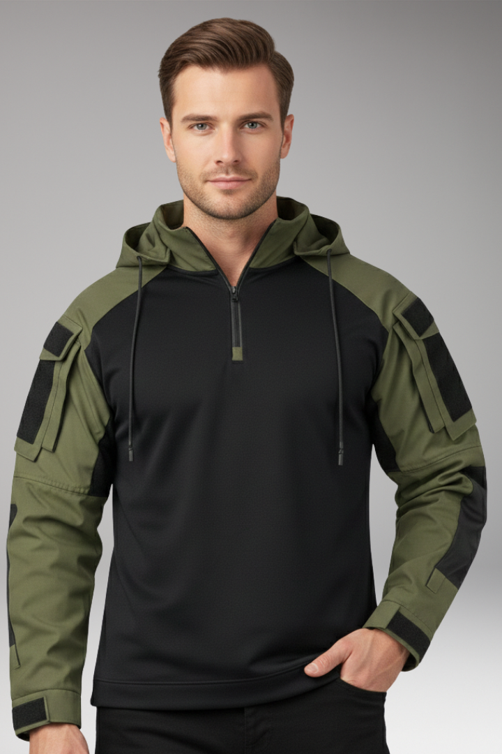 Men’s Jacket with Hood and Sleeve Pockets