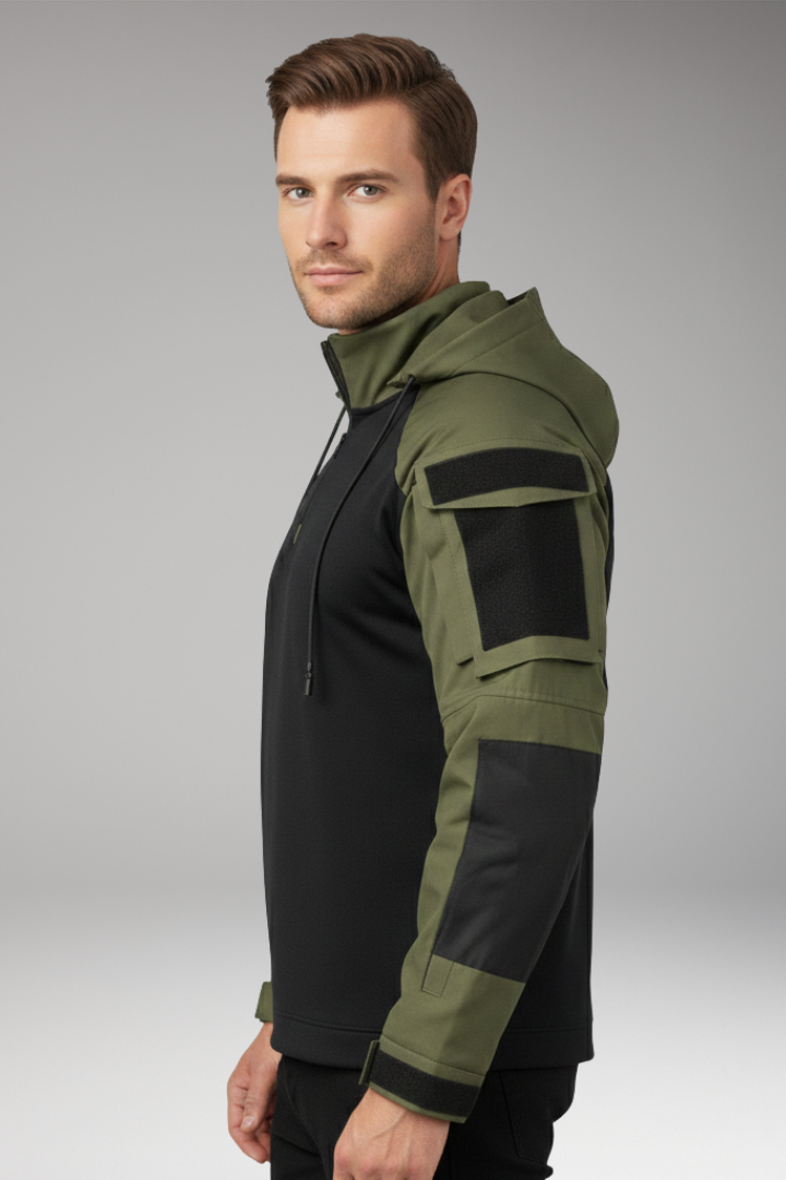 Men’s Jacket with Hood and Sleeve Pockets