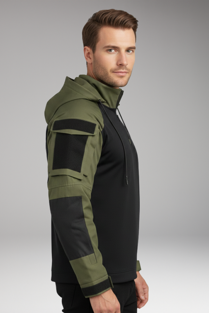 Men’s Jacket with Hood and Sleeve Pockets
