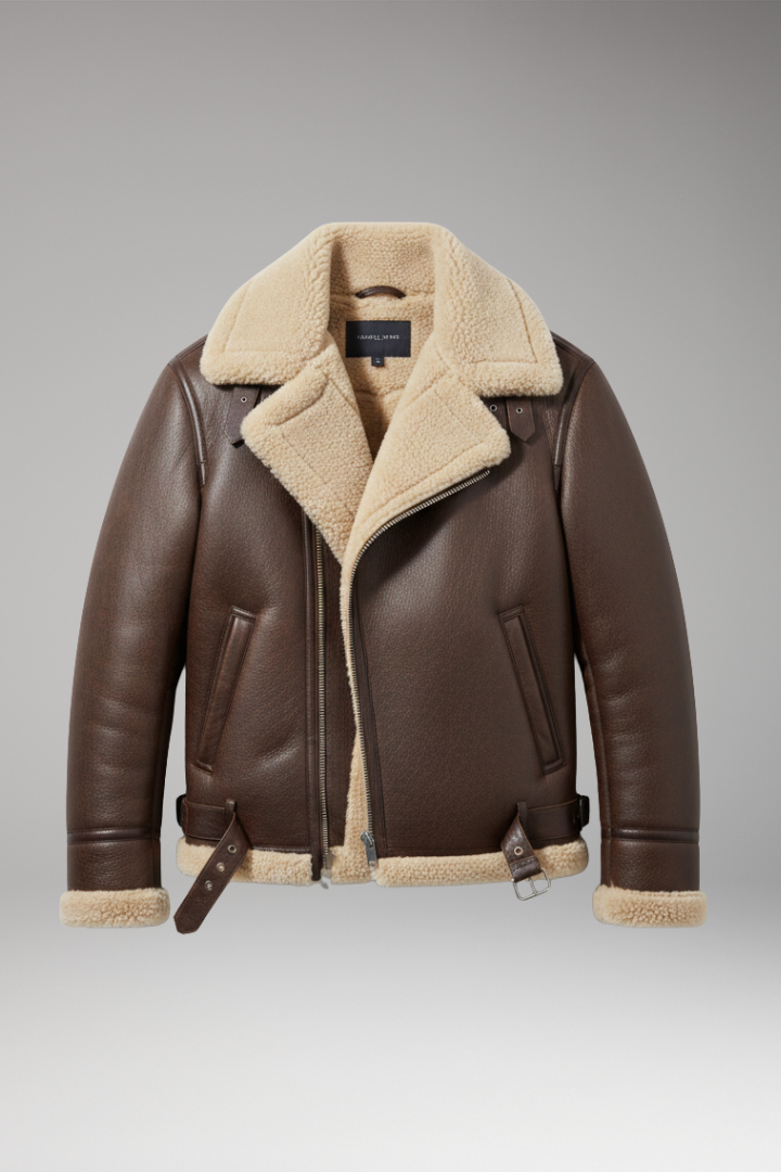 Men's Jacket with Lined Collar and Zip Closure