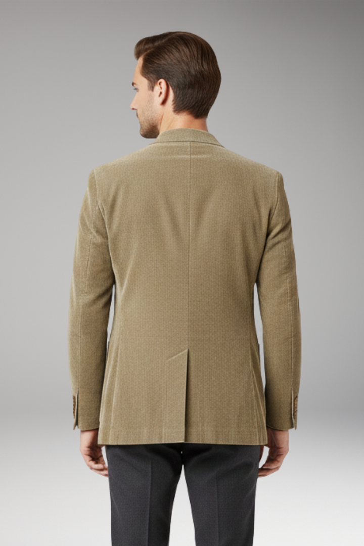 Men’s Jacket with Notched Lapels and Two-Button Closure