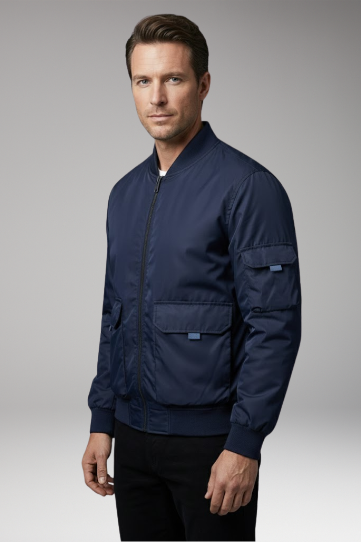 Men's Jacket with Practical Pockets and Elastic Cuffs