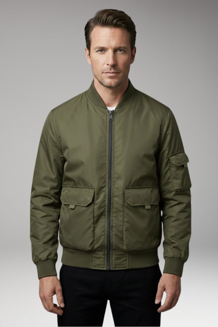 Men's Jacket with Practical Pockets and Elastic Cuffs