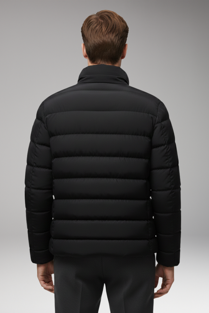 Men's Jacket with Quilted Surface and Zip Pockets
