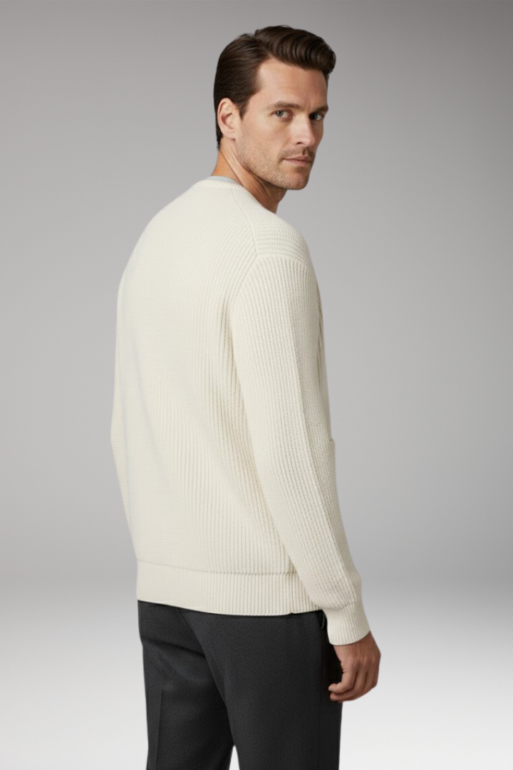 Men's Jacket with Ribbed and Front Closure