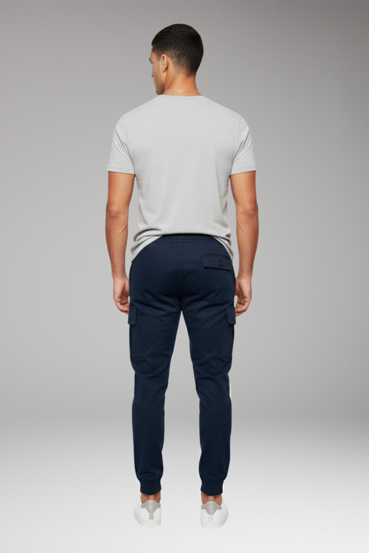 Men's Jogger Pants with Elastic Waist and Cargo Pockets