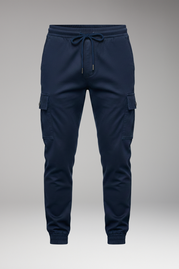 Men's Jogger Pants with Elastic Waist and Cargo Pockets