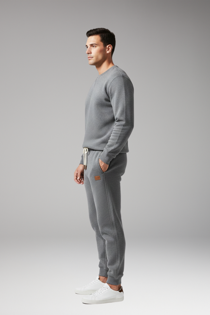 Men's Jogging Pants with Drawstring Waist and Ribbed Cuffs