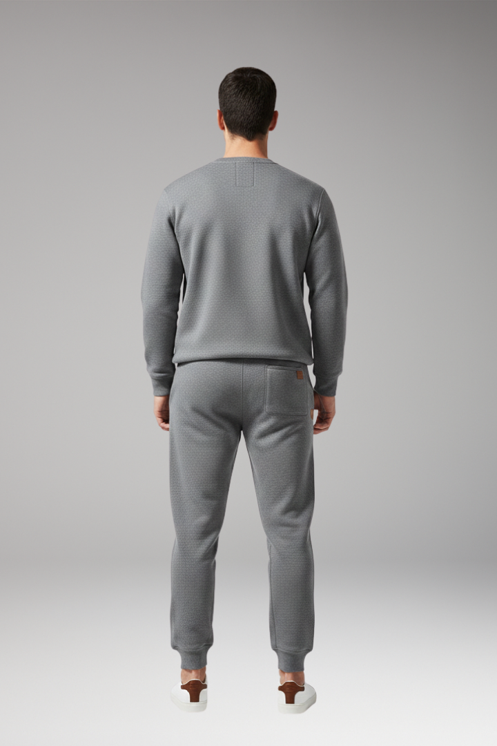 Men's Jogging Pants with Drawstring Waist and Ribbed Cuffs