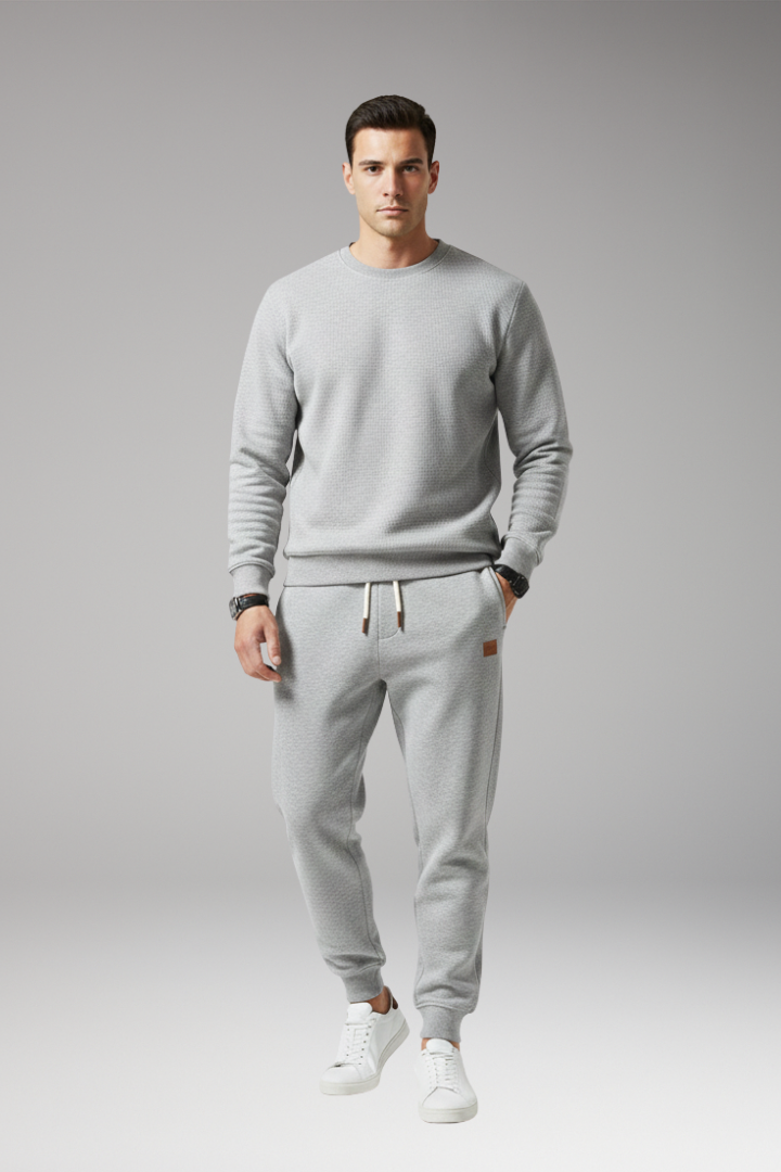 Men's Jogging Pants with Drawstring Waist and Ribbed Cuffs