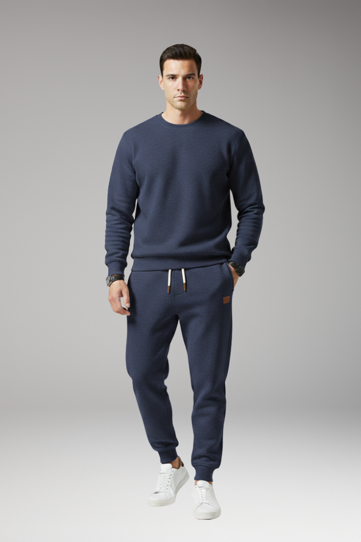 Men's Jogging Pants with Drawstring Waist and Ribbed Cuffs