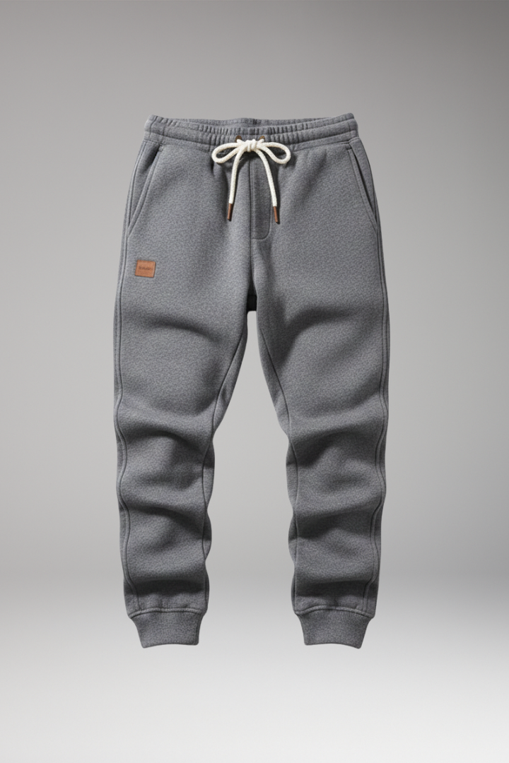 Men's Jogging Pants with Drawstring Waist and Ribbed Cuffs