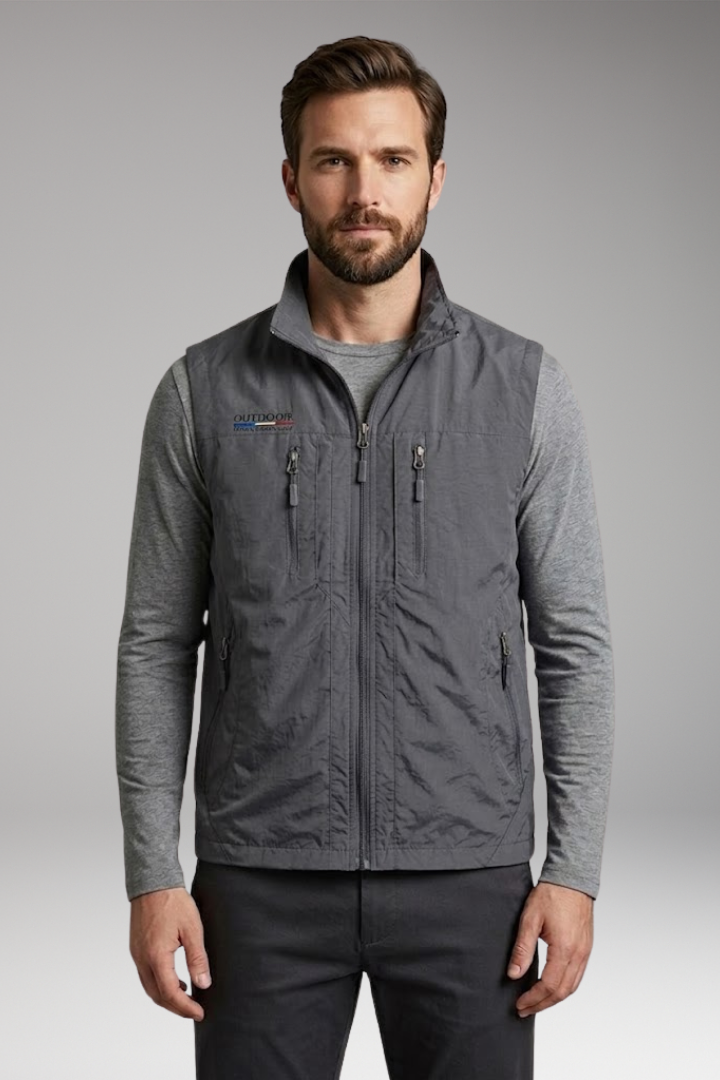 Men's Multi'Pocket Cargo Vest with Zipper Fastening