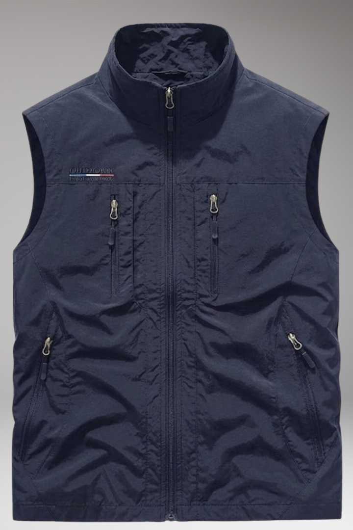 Men's Multi'Pocket Cargo Vest with Zipper Fastening