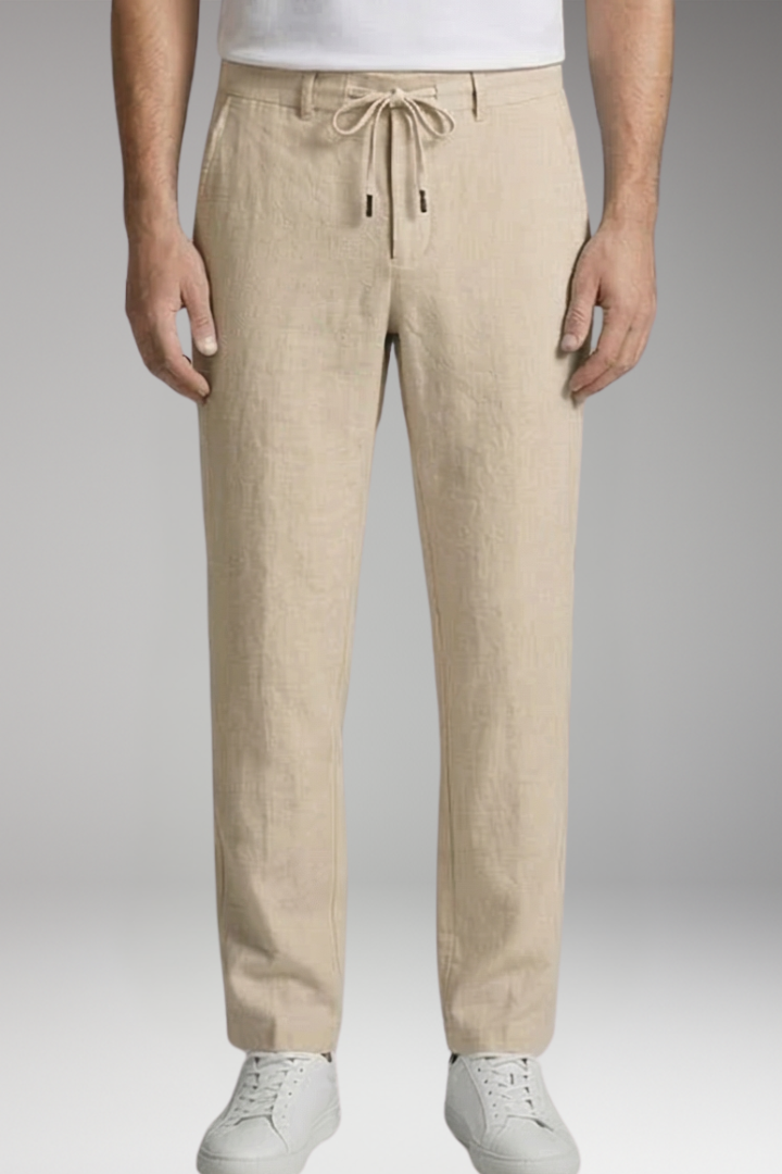 Men's Pants with Drawstring Waist and Straight'Leg Design