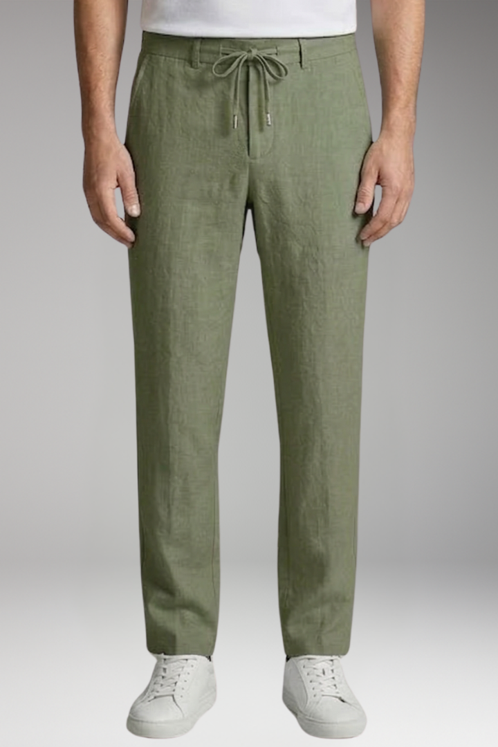 Men's Pants with Drawstring Waist and Straight'Leg Design