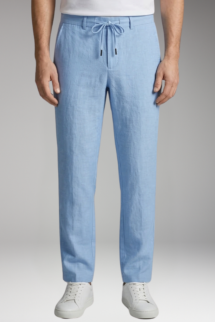 Men's Pants with Drawstring Waist and Straight'Leg Design