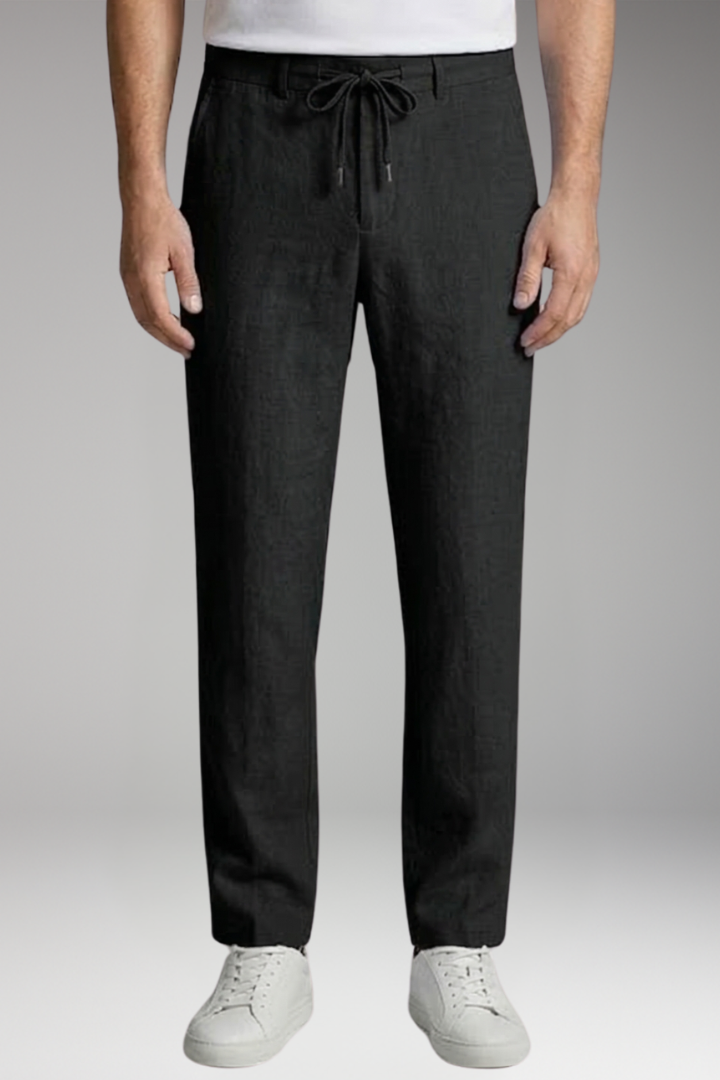Men's Pants with Drawstring Waist and Straight'Leg Design