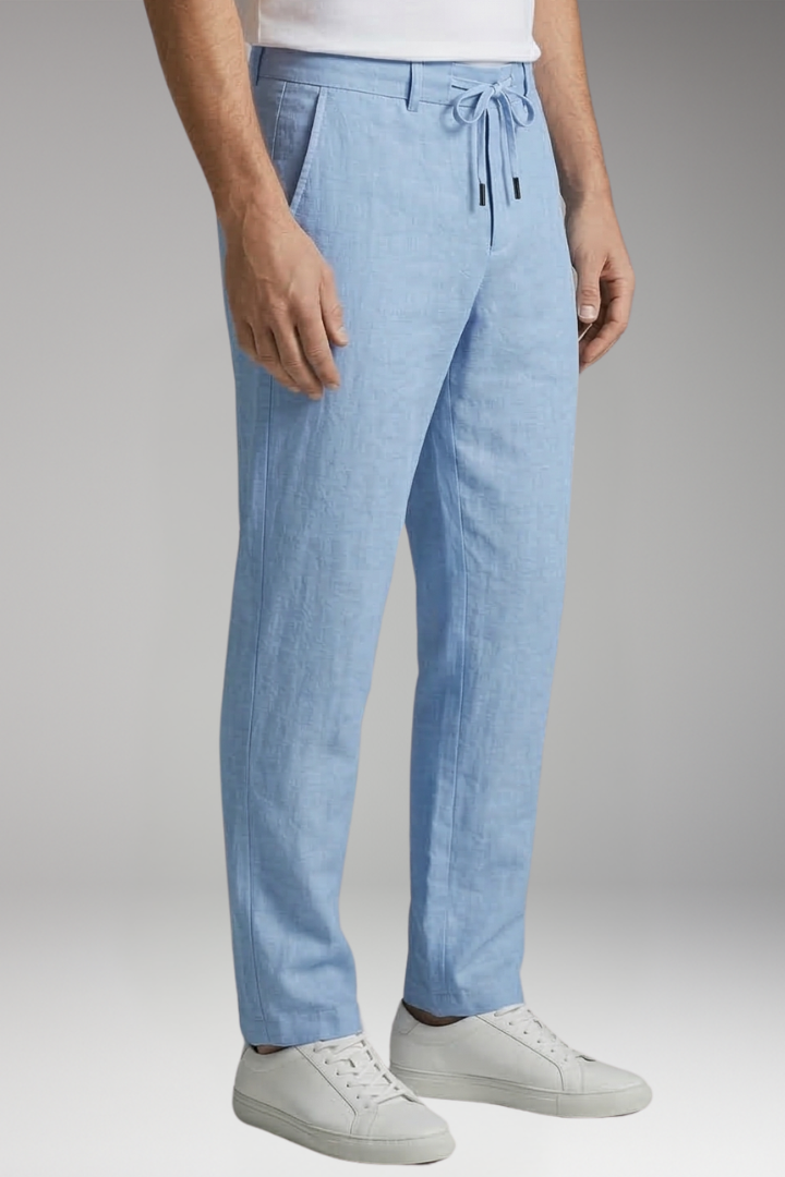 Men's Pants with Drawstring Waist and Straight'Leg Design