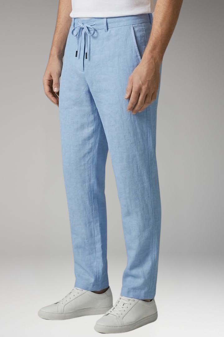 Men's Pants with Drawstring Waist and Straight'Leg Design