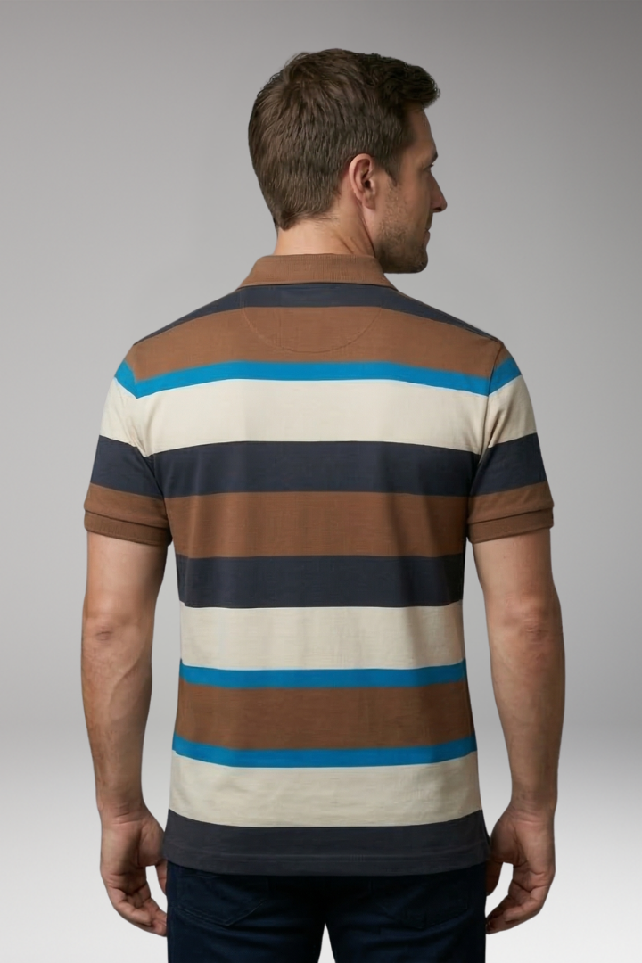 Men's Polo T'Shirt with V'Neck and Button Placket