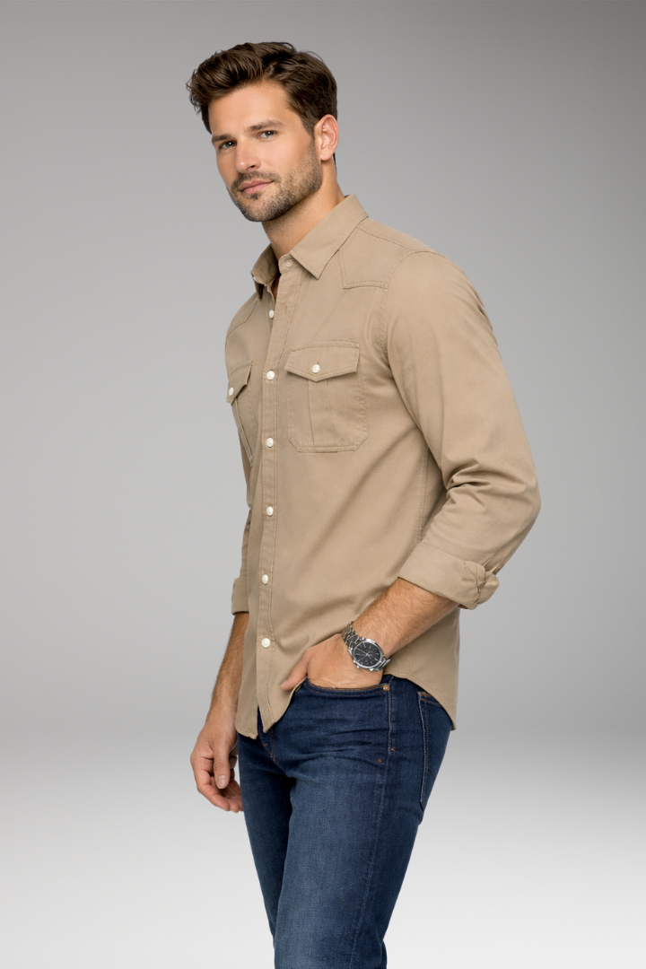 Men's Shirt with Button Closure and Chest Pockets