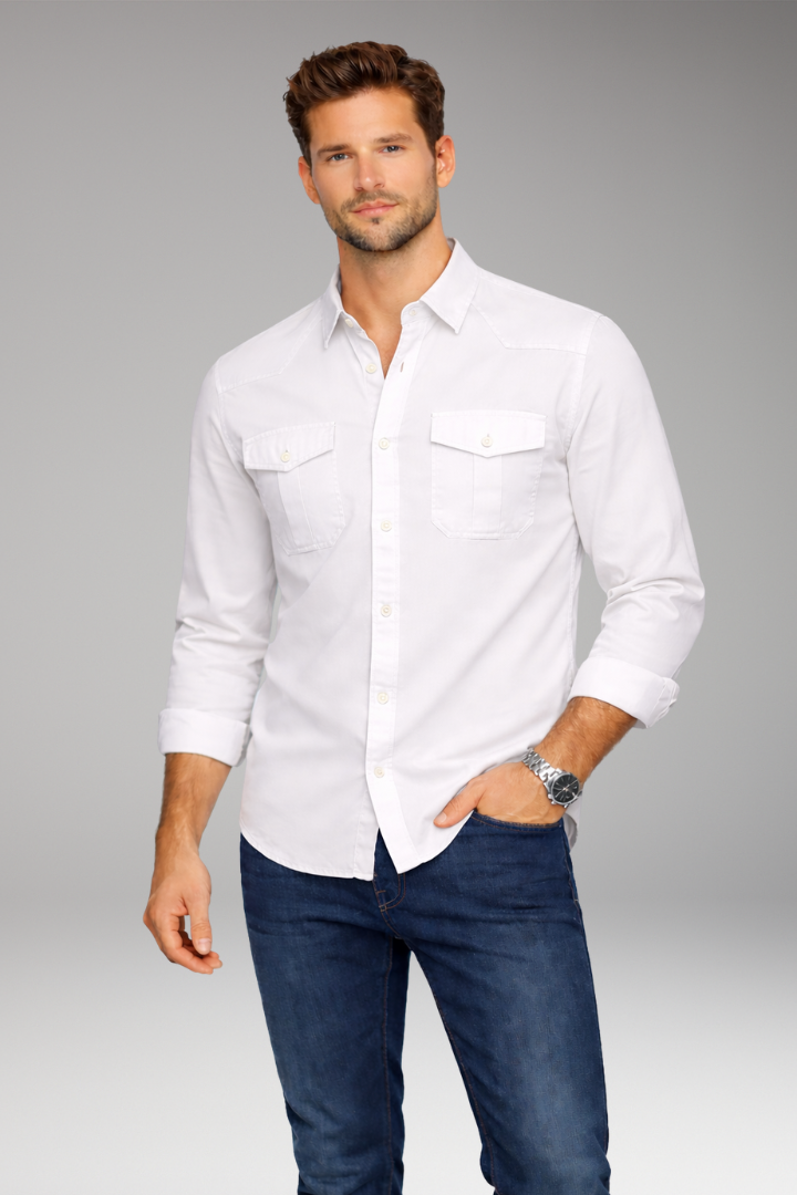 Men's Shirt with Button Closure and Chest Pockets