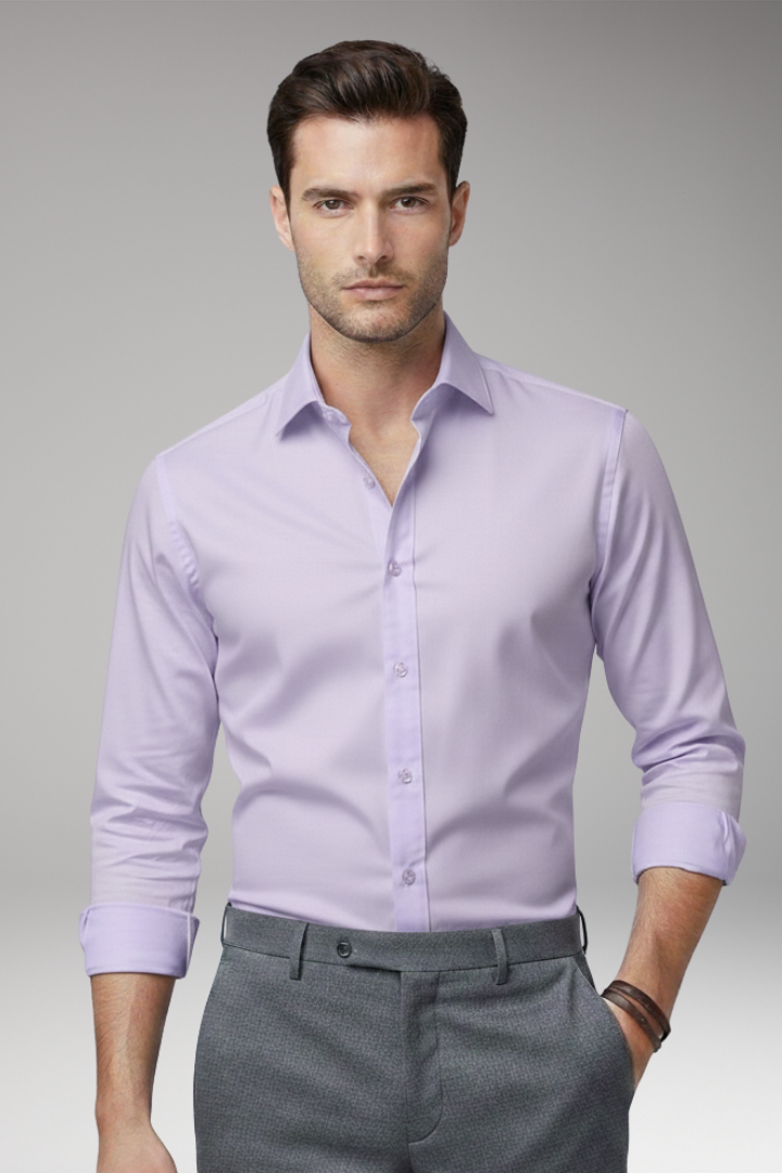 Men's Shirt with Button Closure and Classic Collar
