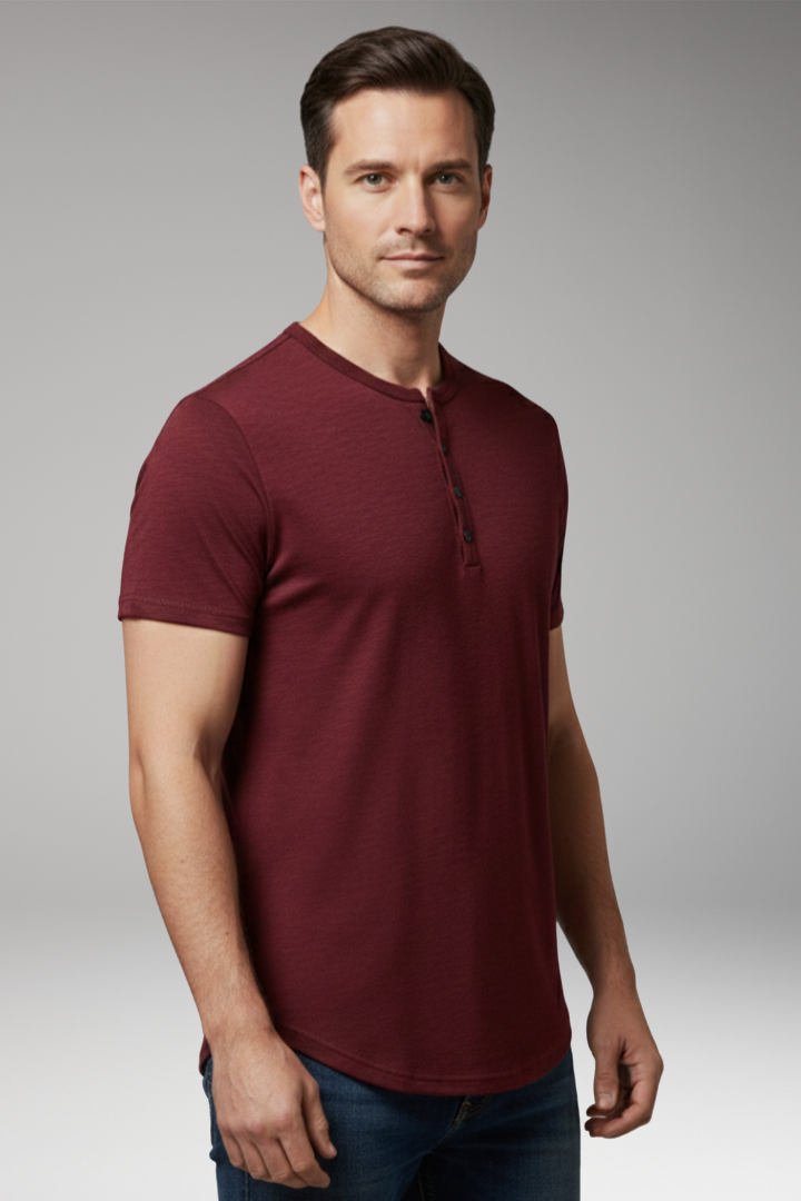 Men's Shirt with Button Fastening and Short Sleeves