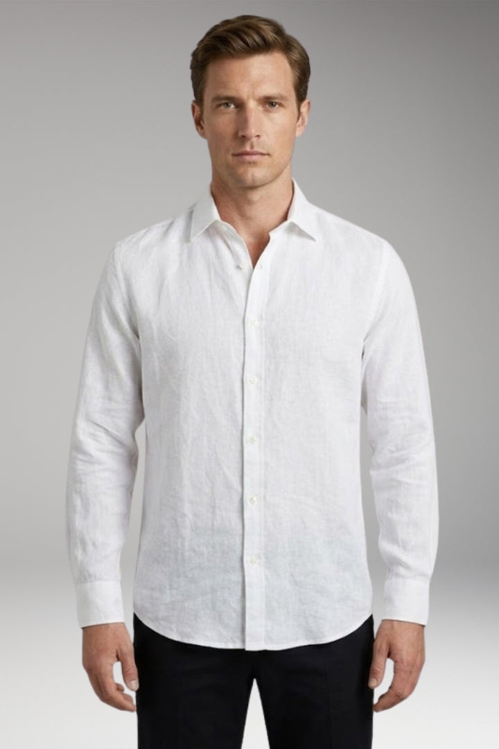 Men's Shirt with Classic Collar and Rollable Sleeves