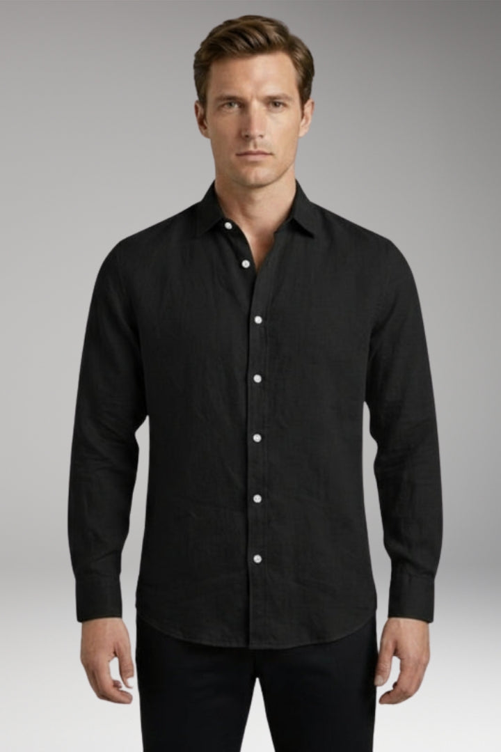 Men's Shirt with Classic Collar and Rollable Sleeves