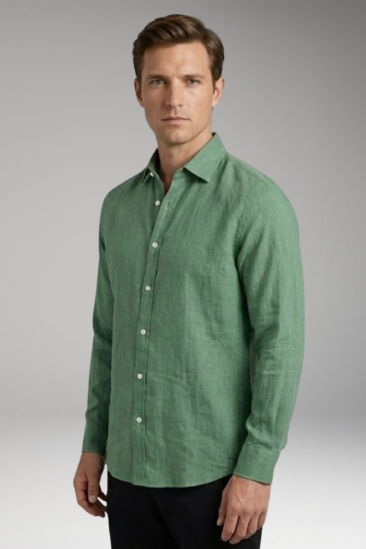 Men's Shirt with Classic Collar and Rollable Sleeves