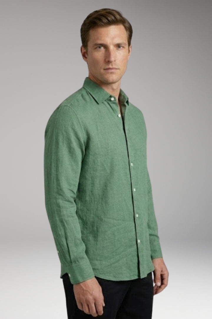 Men's Shirt with Classic Collar and Rollable Sleeves