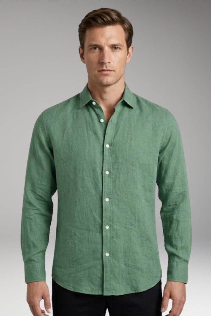 Men's Shirt with Classic Collar and Rollable Sleeves