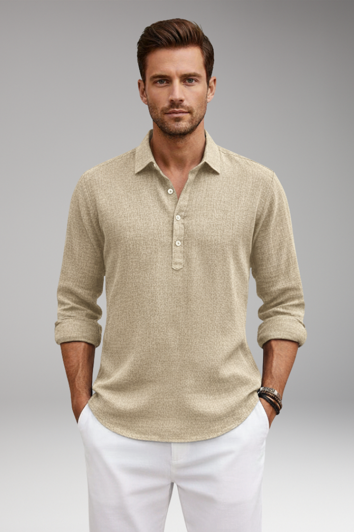 Tommy Men’s Shirt with Straight Fit and Classic Collar