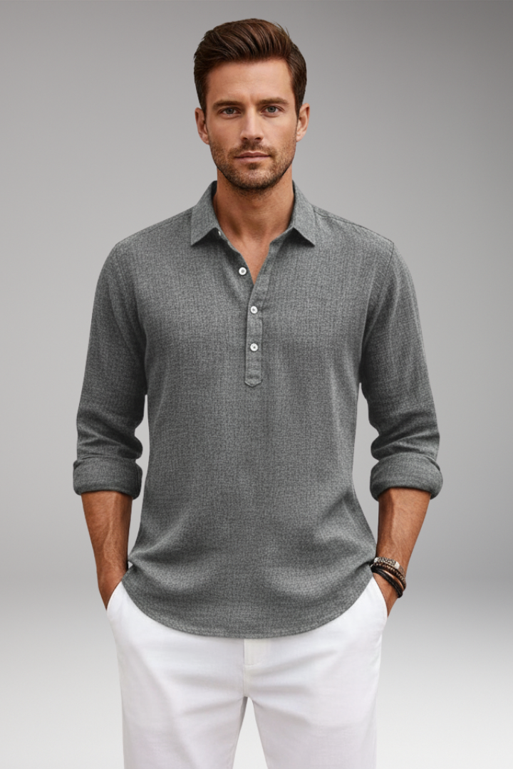 Tommy Men’s Shirt with Straight Fit and Classic Collar
