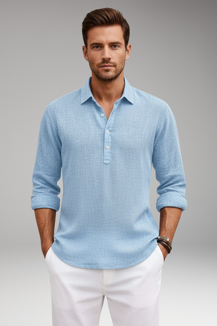 Tommy Men’s Shirt with Straight Fit and Classic Collar